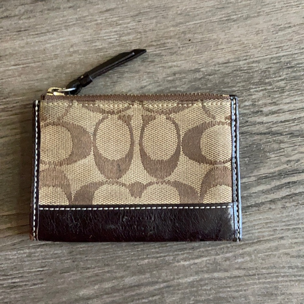 Brown small coach change purse